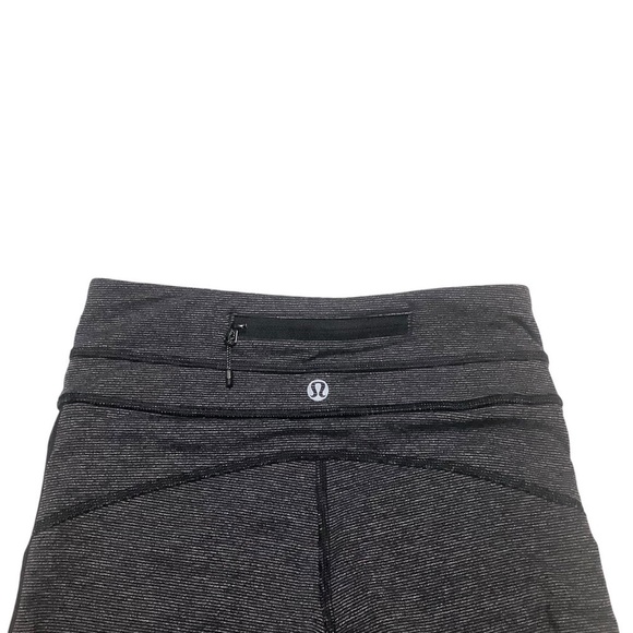 Lululemon Run Pace Tight Wee Stripe Black Heathered Gray Size 2 - Picture 8 of 12